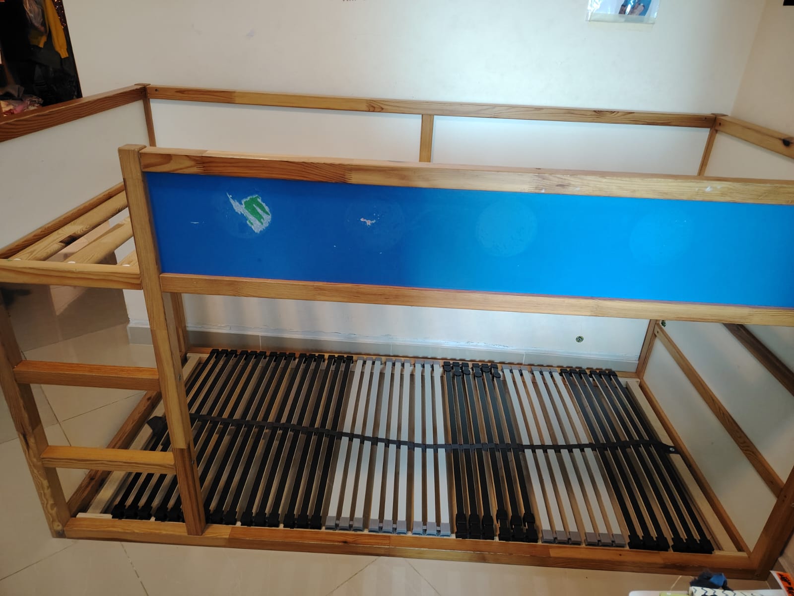 Kura reversible bunk bed, with one mattress and extra slatted bed base 90x200cm - Image 3