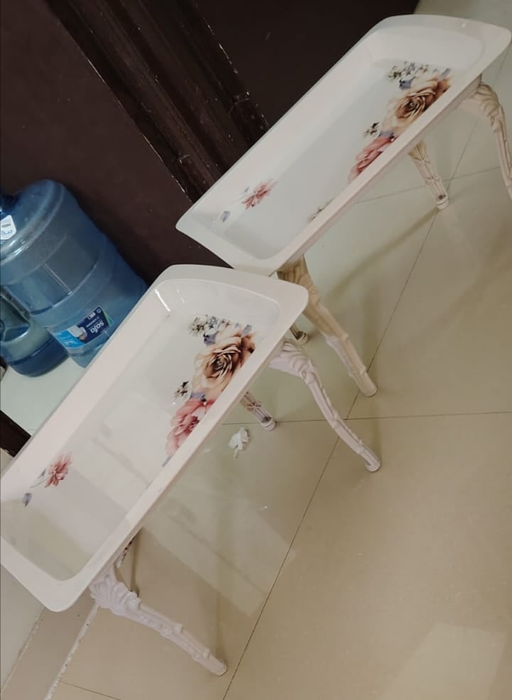 2 Pcs Small Plastic Tray Style Coffee Tables Both 60 QR  - Image 3