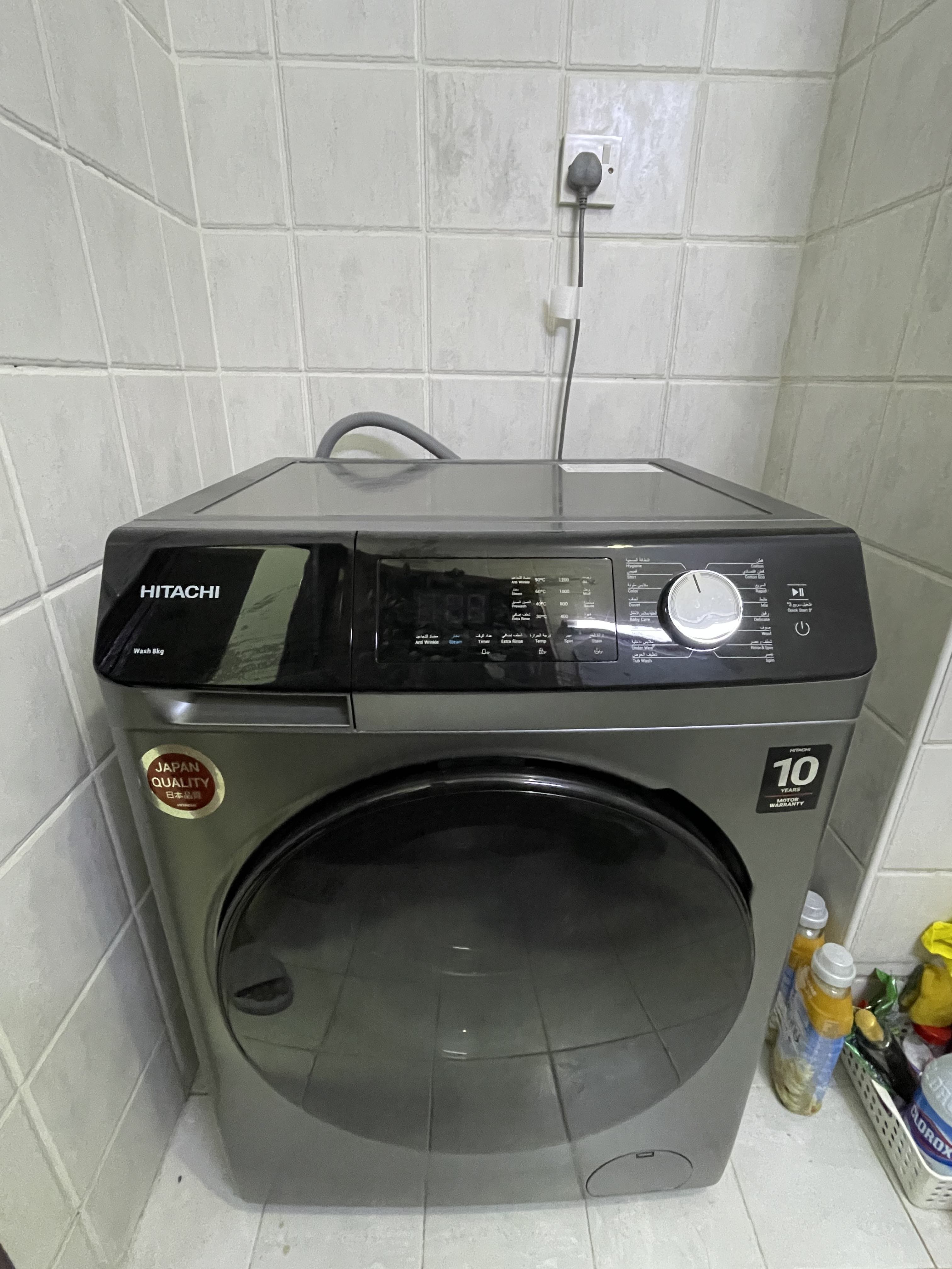 Hitachi Washing Machine- Black 2025 - 8 KG (802HVOS) - Image 1