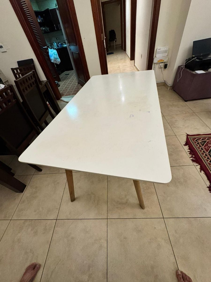 Home Decor Dining Table with 4 Stainless steel base leather look chairs - Image 6