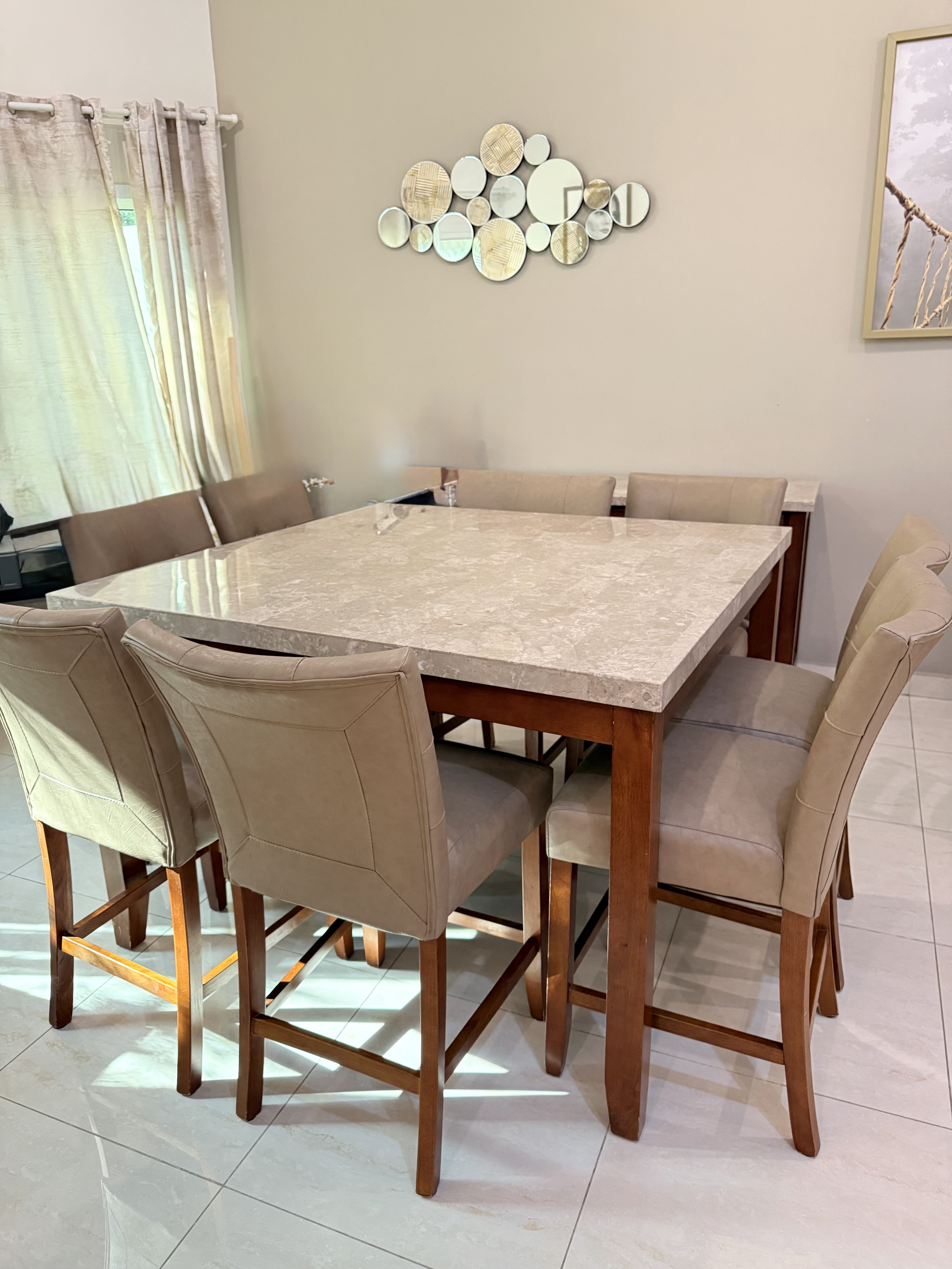 Marble high dining set - Image 2