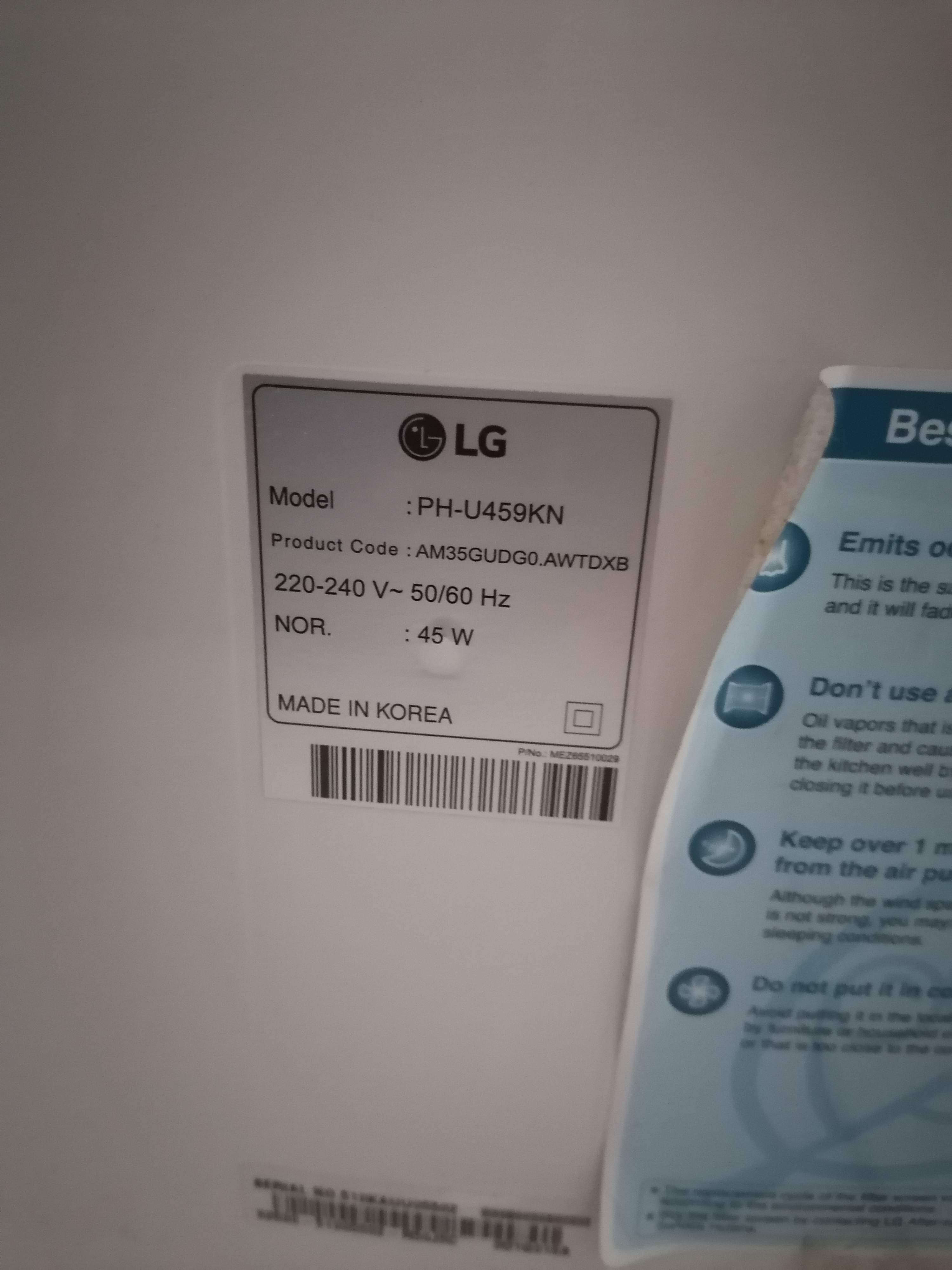 LG Air Purifier with Humidifier - Image 4