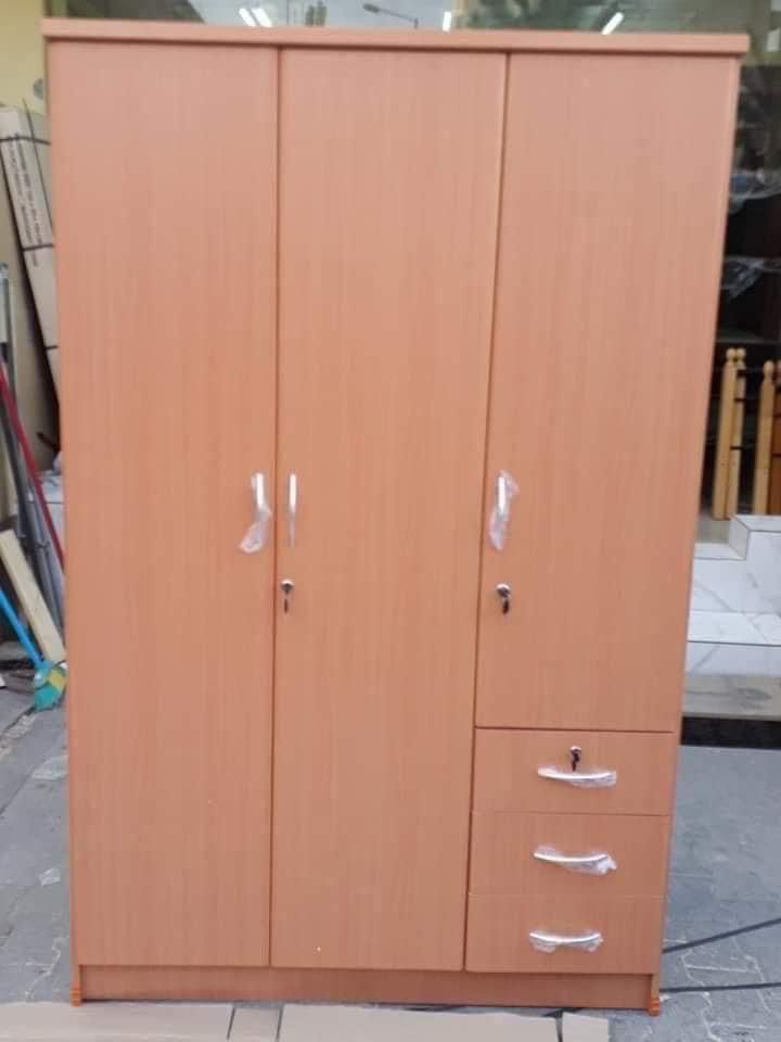 WOODEN 3 DOORS CUPBOARD BRAND NEW MADE IN MALAYSIA AVAILABLE CONTACT 77661505 - Image 3
