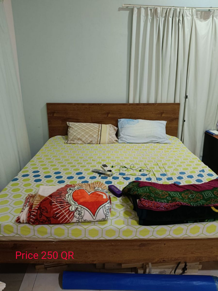 Double Bed King Size with Mattress Price 250 and Dining Table Price 270 QR ,12 KG Gas Cylinder With Regulator Pipe Price 350 QR - Image 1