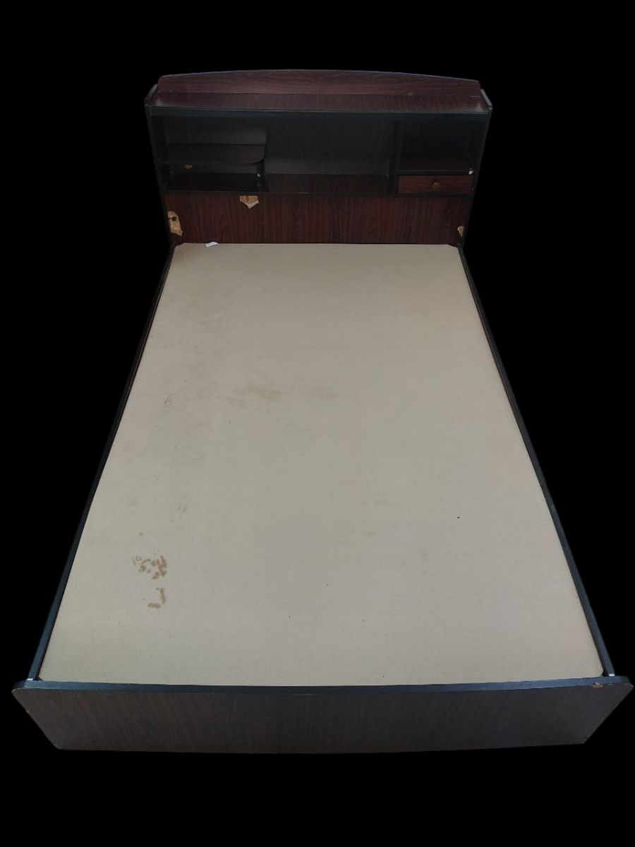 Pair of Single Beds (Dark Wood) with Headboard Storage - Great Condition! - Image 3