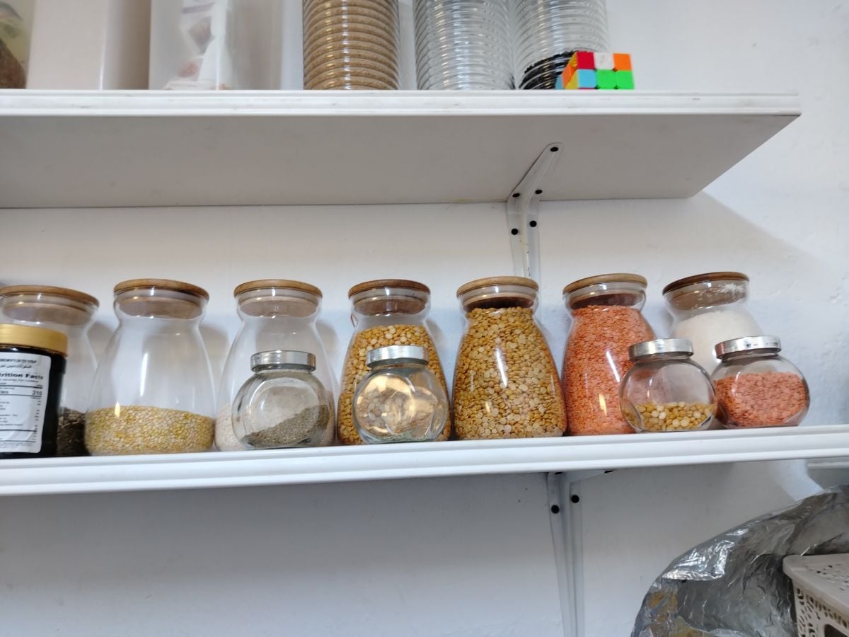 1kg Bottles with bamboo lid container for sale - Image 2