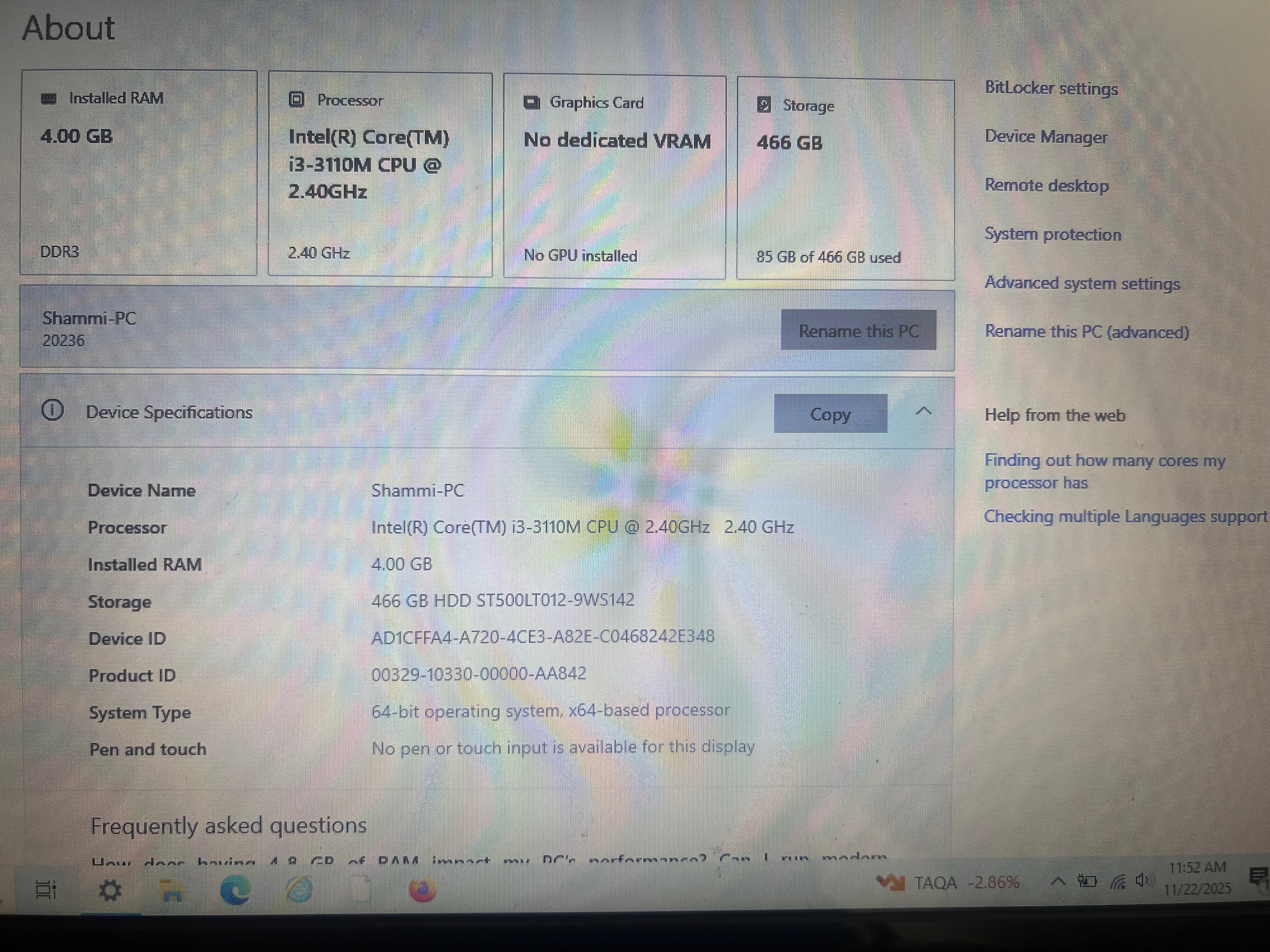 Lenovo laptop very old qar 300. 15.4 inch  - Image 5