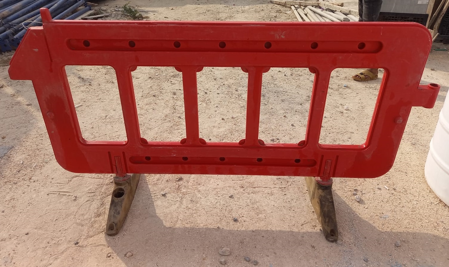 Used Plastic Fence Crowd Control Barrier Red  - Image 2