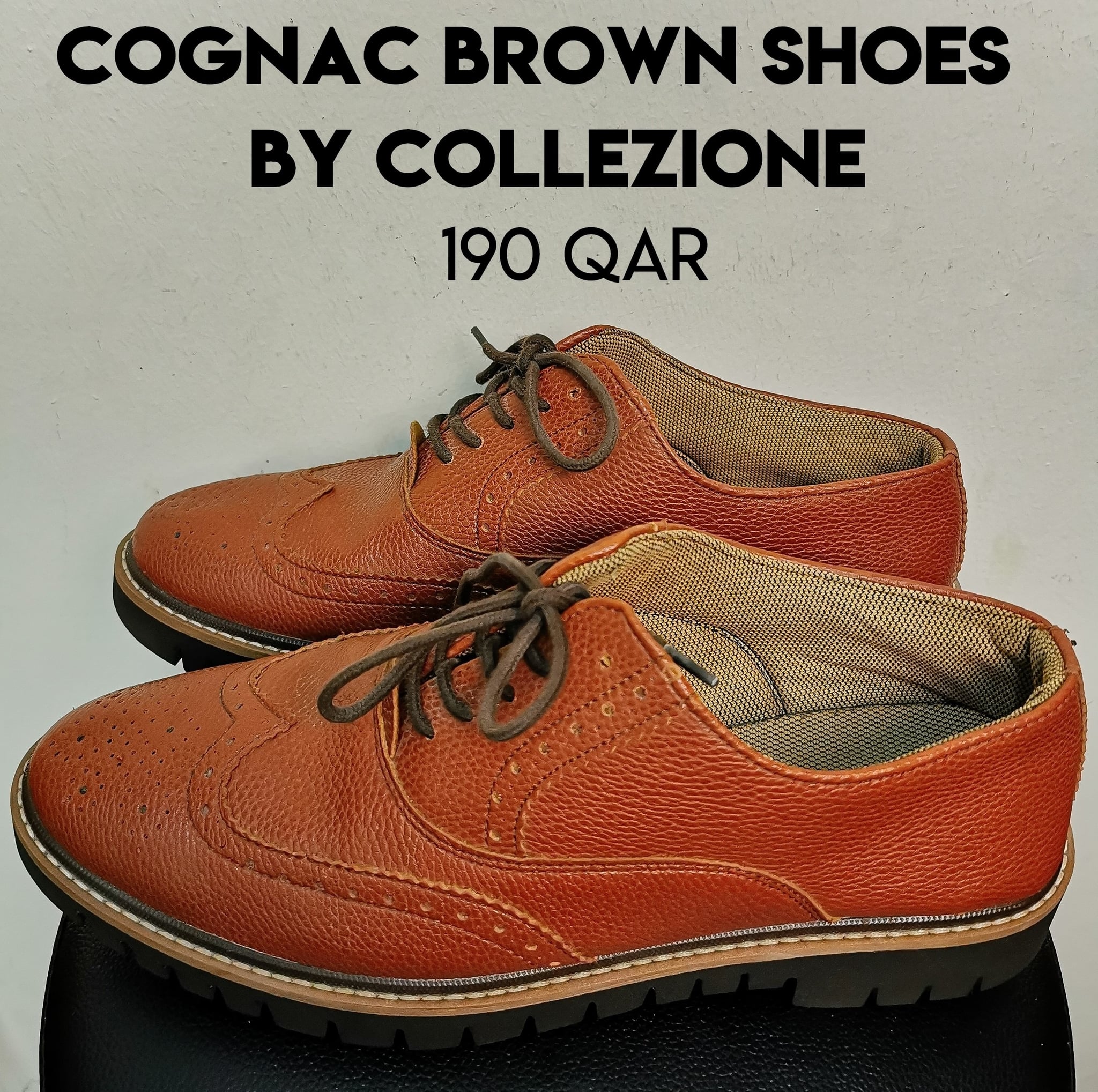 Cognac Brown Shoes by Collezione (43 EU) - Image 2