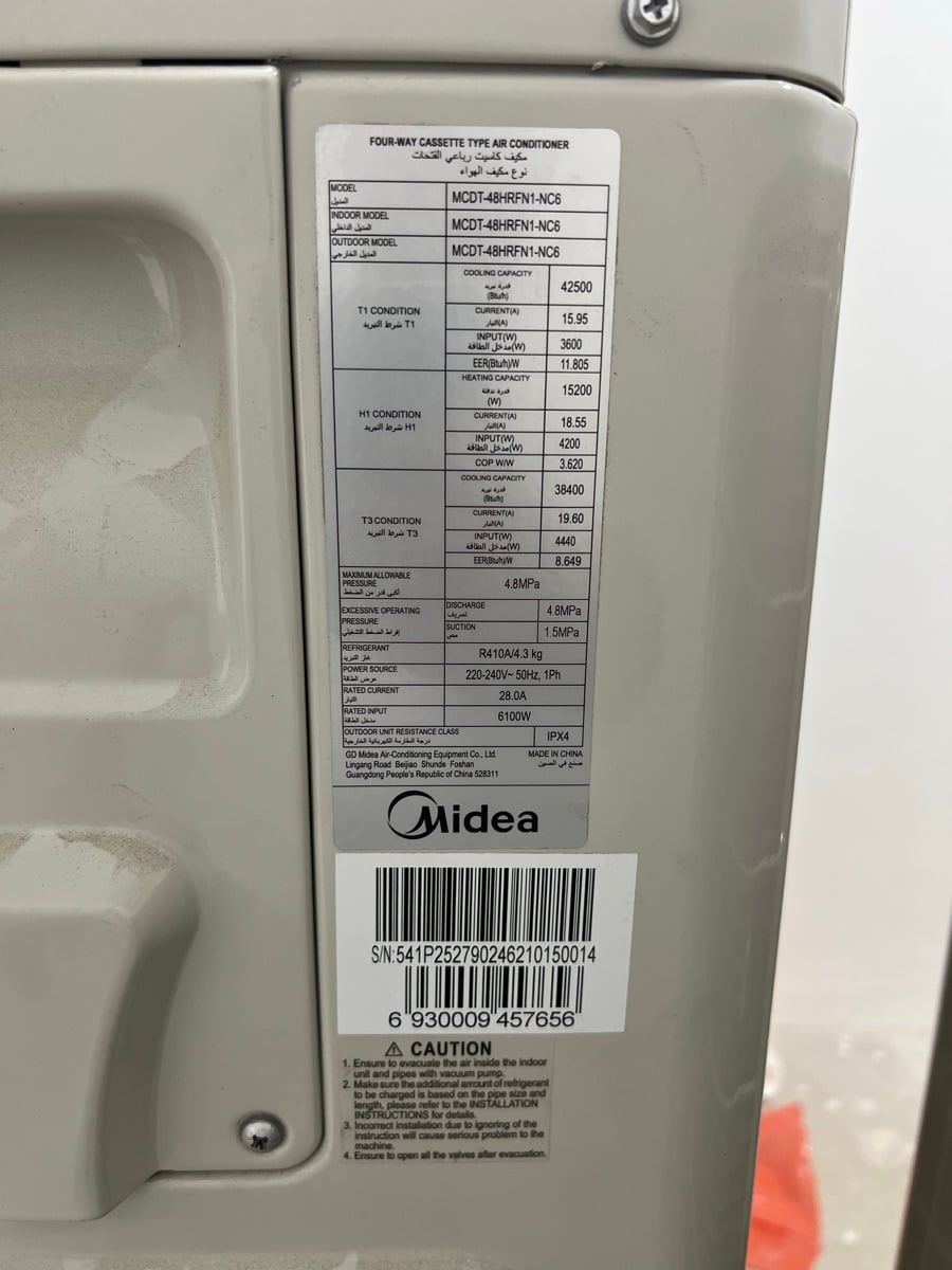 4 Ton Cassette Type Air Conditioner - Image 1