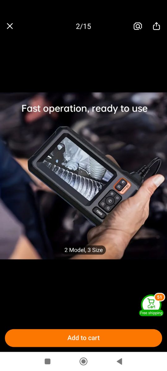 Industrial Endoscope, 8mm Digital Borescope Inspection Camera - Image 8