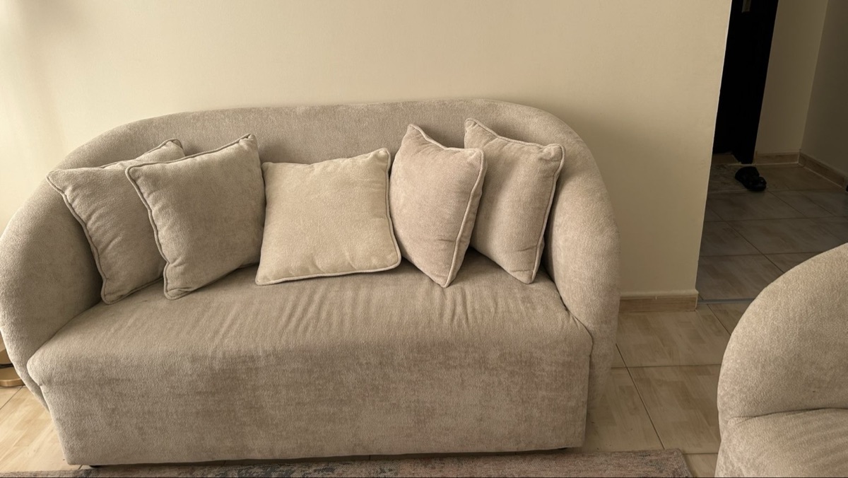 Beige 7 seater sofa and brown 5 seater sofa - Image 5