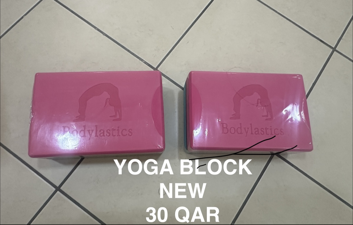 Yoga Blocks (New) 30 QAR, Resistance Loop band (5), New 25 QAR, SPRI Heavy duty resistance band (New) 40 QAR, Yoga mat (used) 20 QAR - Image 1