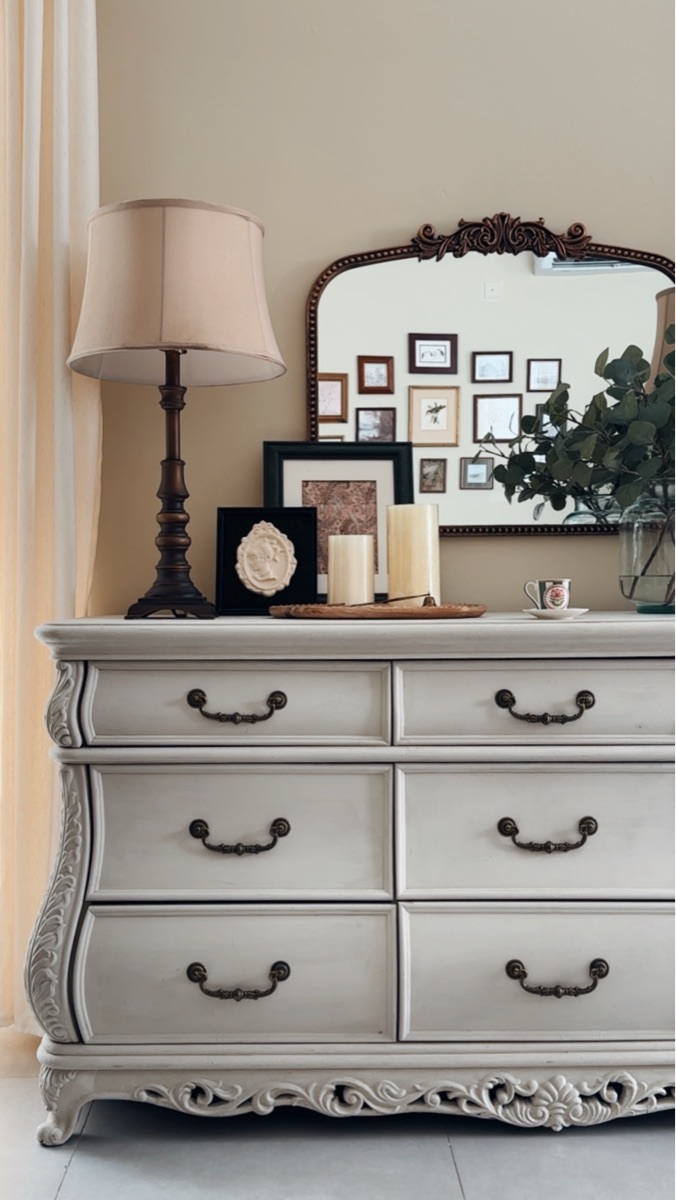 Hand painted solid wood vintage side board - Image 1