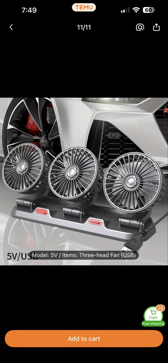 Brand new Electronic Car Fan 2 speed adjustable - Image 9