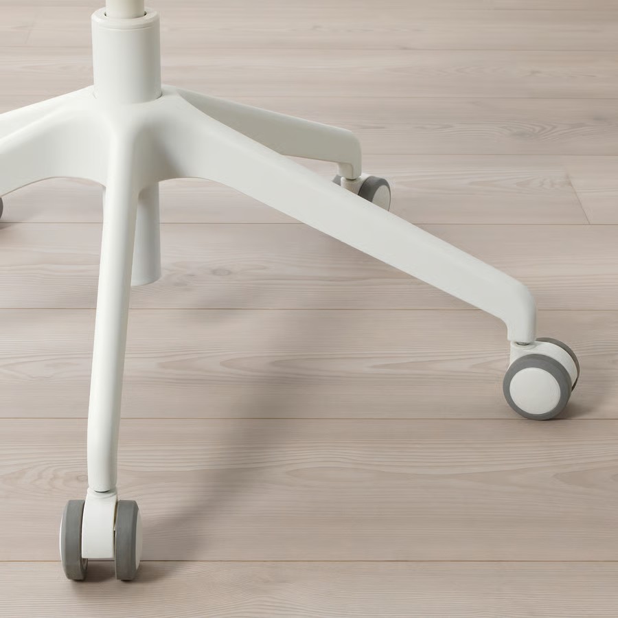 HATTEFJÄLL Office chair with armrests, Gunnared medium grey/white - Image 6