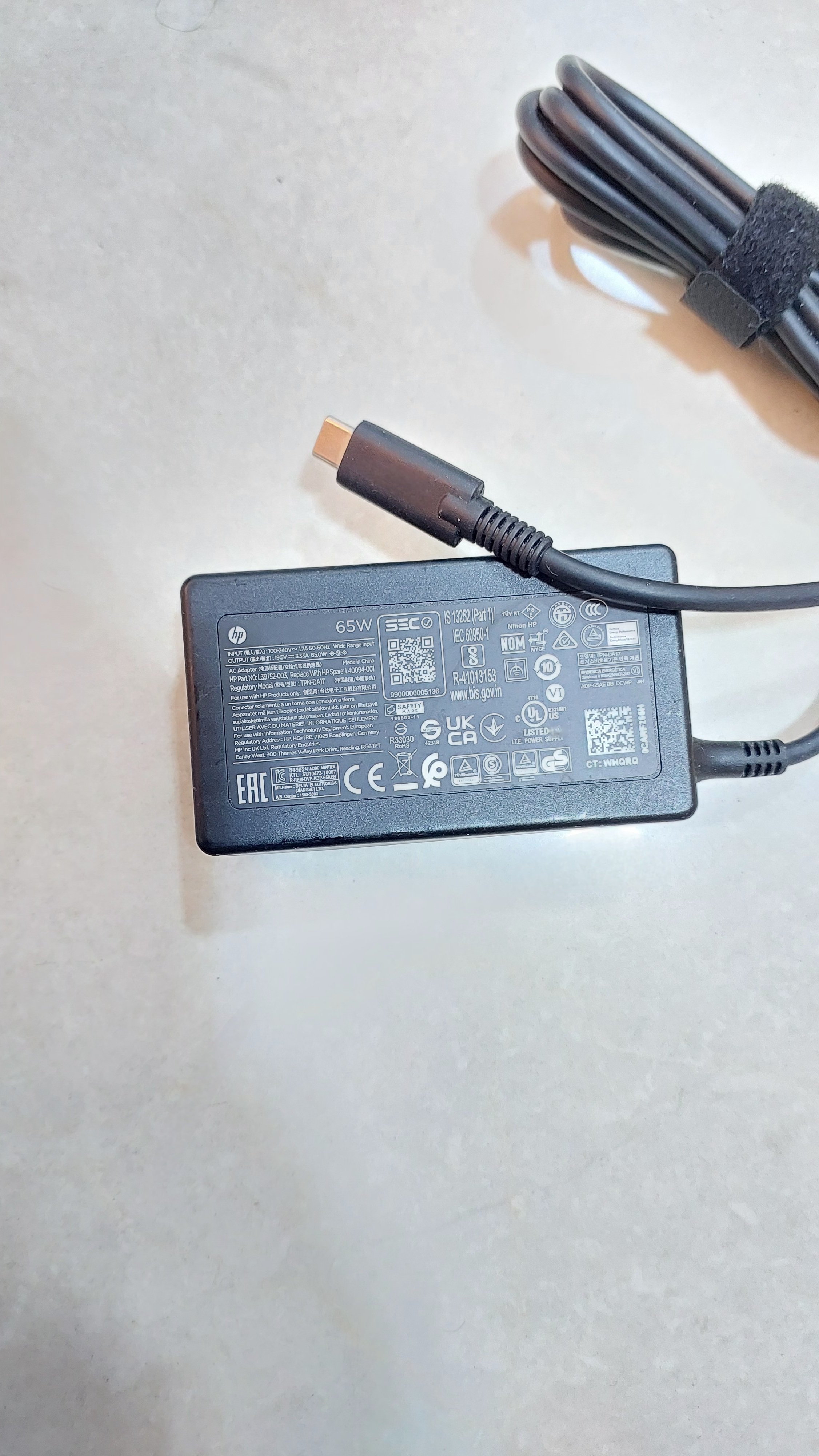 Hp Type C Charger for Laptop 65 Watt - Image 1