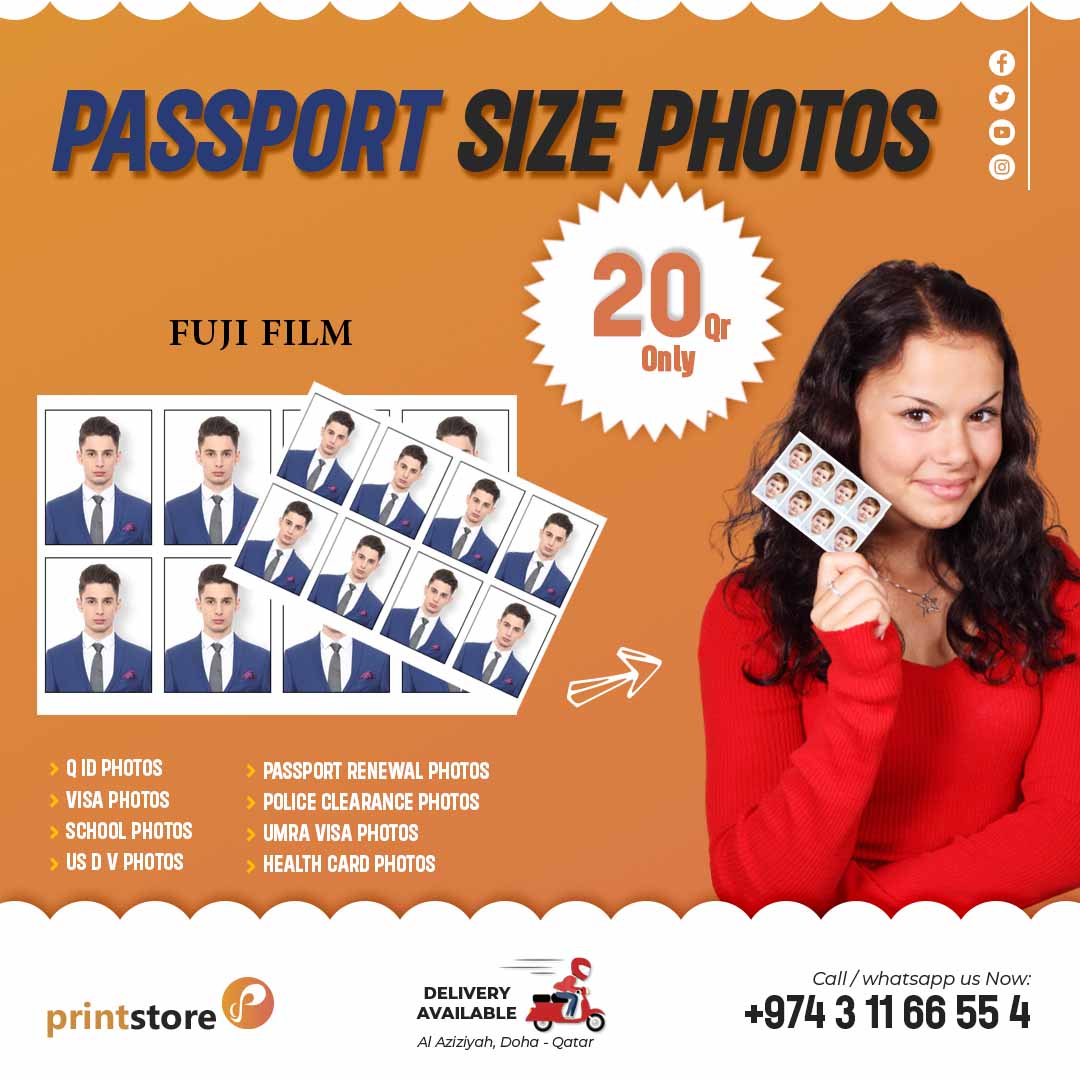 Passport Size Photos – Only QR 15! Fast & Professional - Image 1