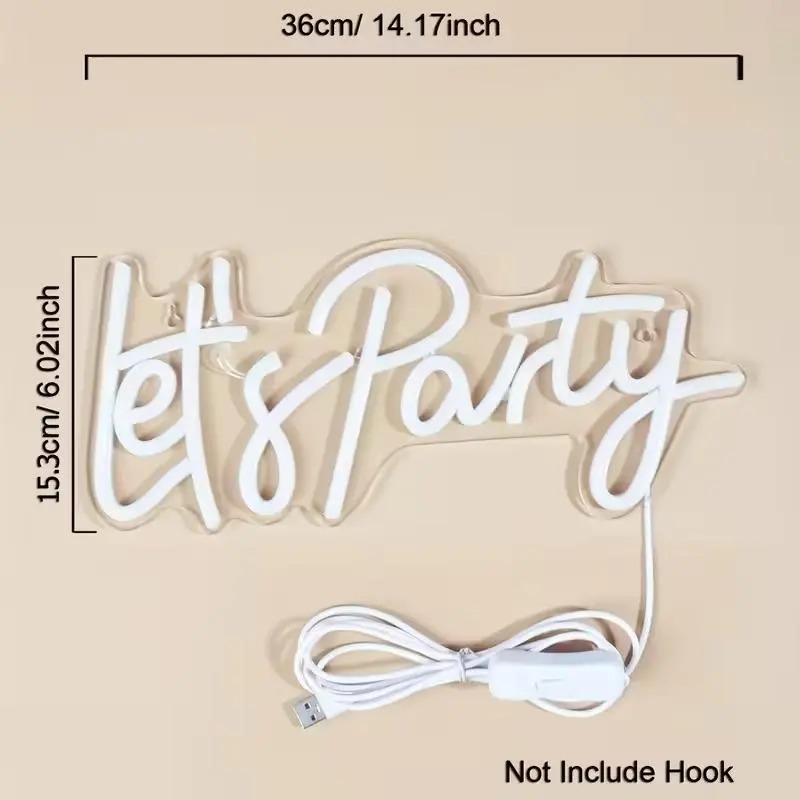 LED Neon Sign "Let's Party" and "Happy Birthday"  - Image 4