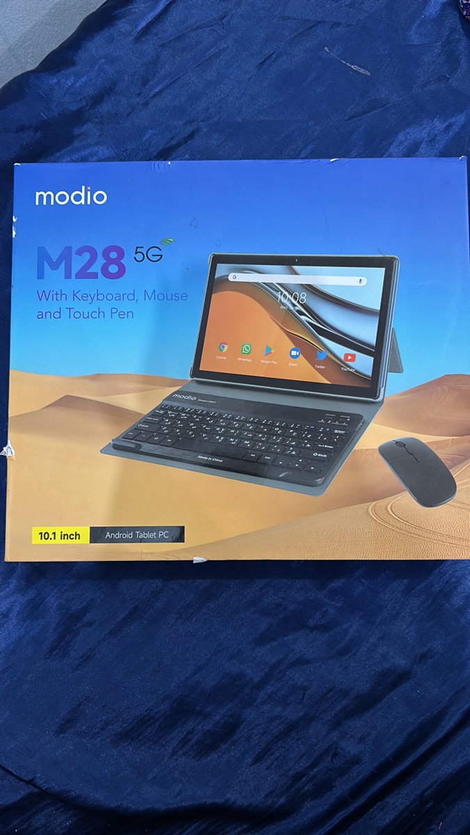 Modio tablet with mouse, keyboard, protective cover, screen protector, and charger. Specifications: 512GB storage, Android 13, powerful and capable of handling many applications. Used for only one month. Reason for selling: Lack of use. Price: 350 qr - Image 2