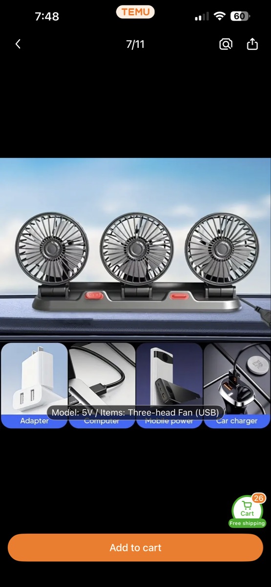 Brand new Electronic Car Fan 2 speed adjustable - Image 5
