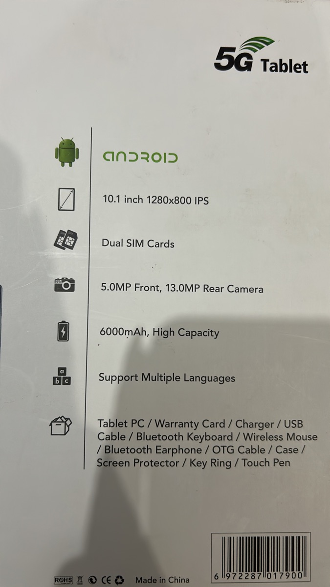 Modio tablet with mouse, keyboard, protective cover, screen protector, and charger. Specifications: 512GB storage, Android 13, powerful and capable of handling many applications. Used for only one month. Reason for selling: Lack of use. Price: 350 qr - Image 1
