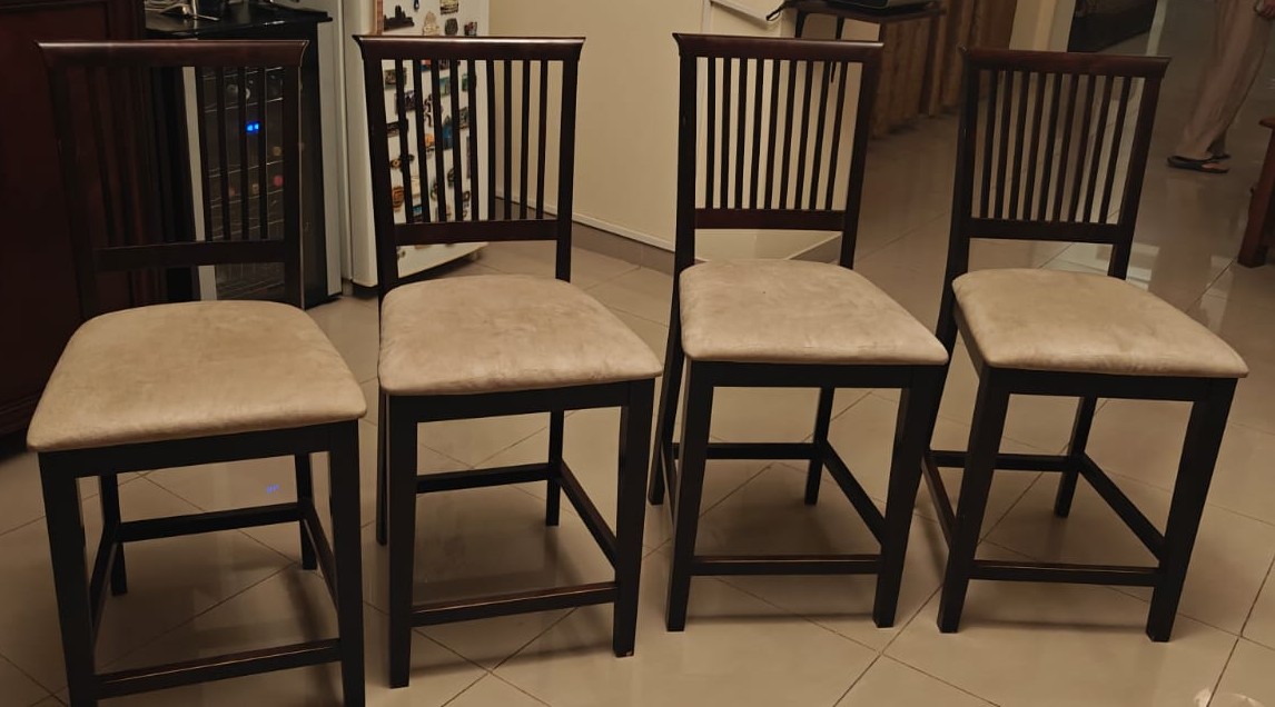 Bar set - Bar, Glasses cabinet, 4 bar chairs - Image 5