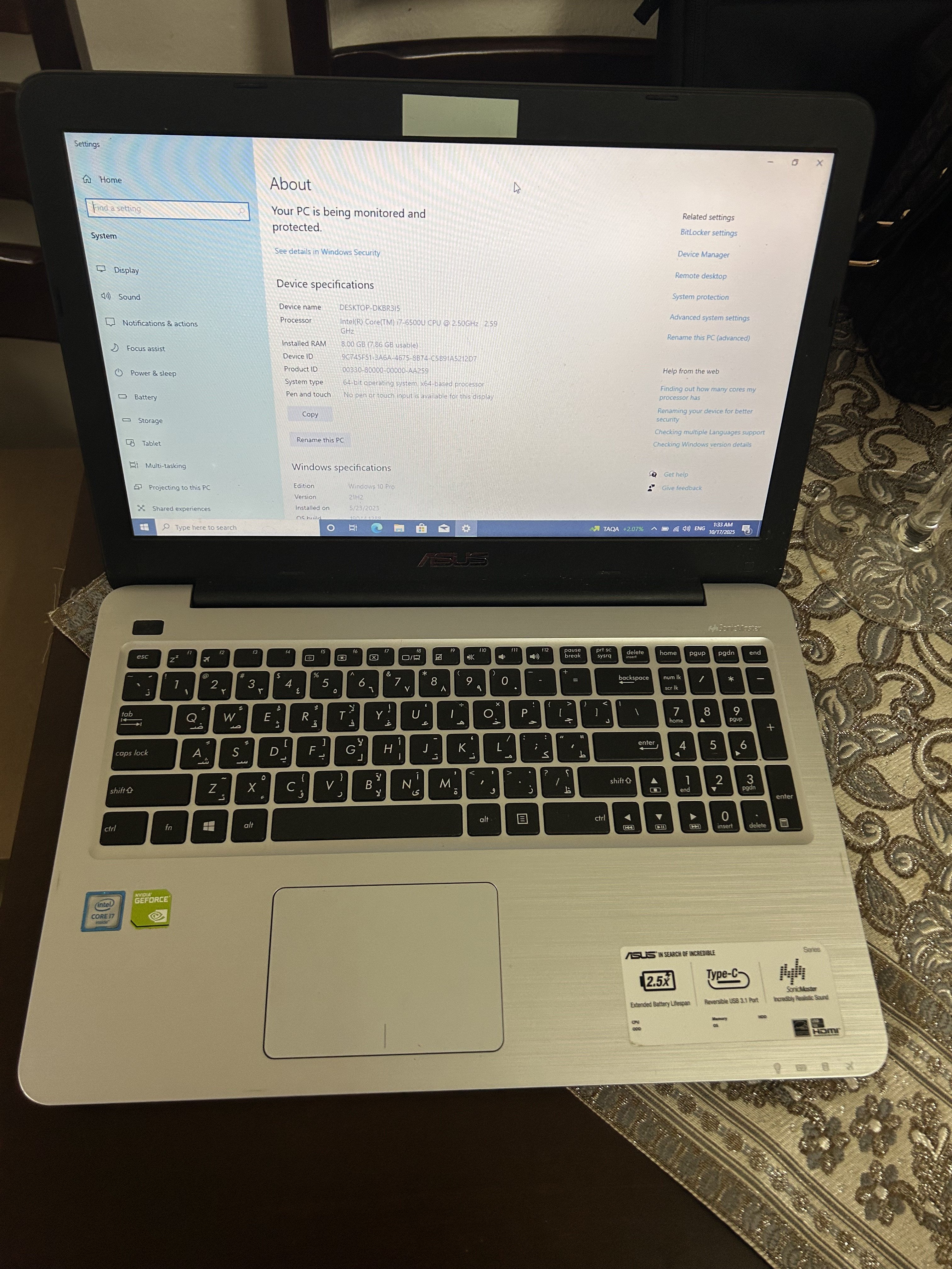 Asus X556U Intel Core i7  - Image 4