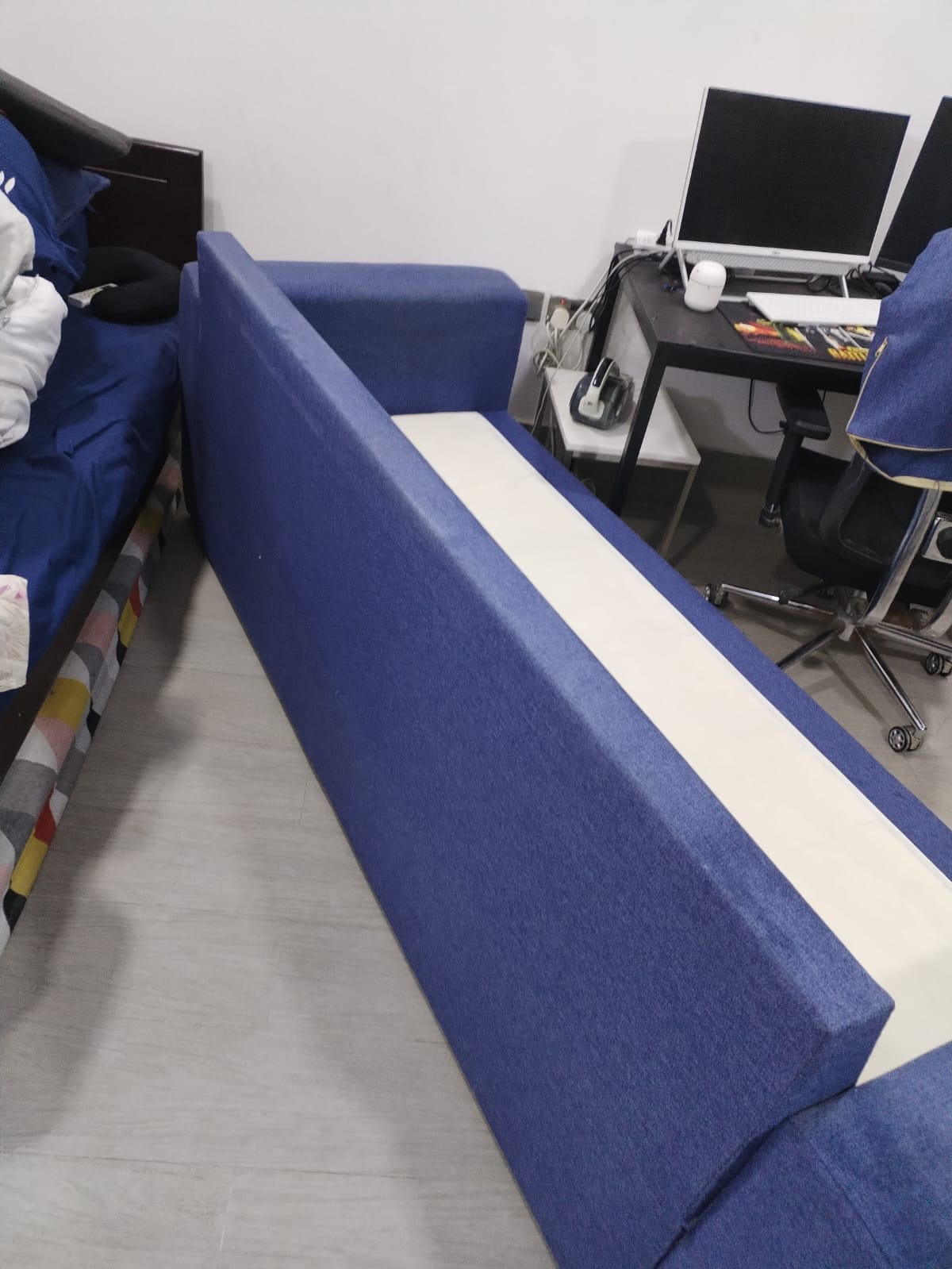 3-Seater Blue Sofa Bed – Like new - Image 5