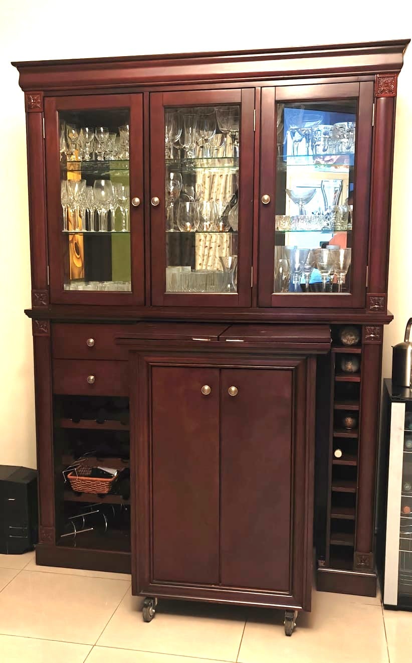 Bar set - Bar, Glasses cabinet, 4 bar chairs - Image 2