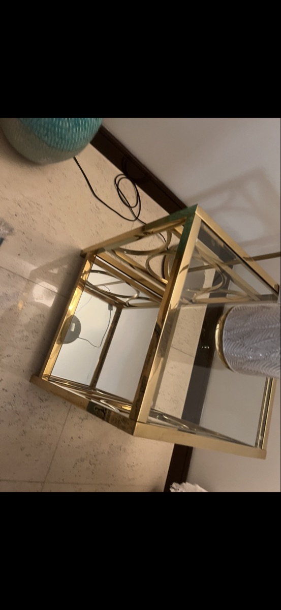Gold frame glass tables - Image 5
