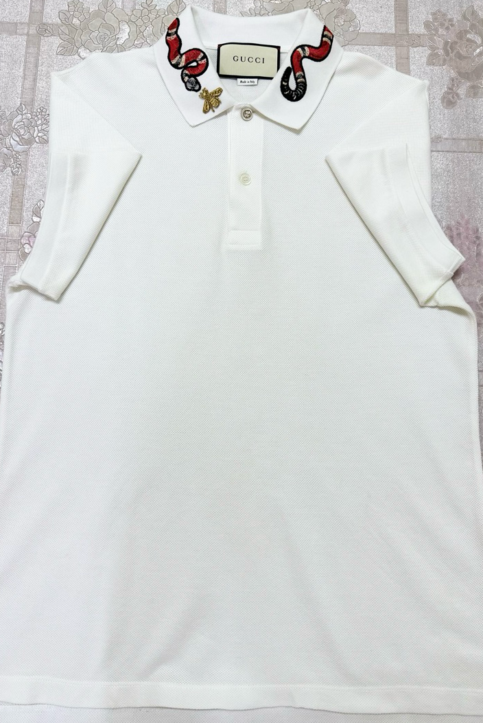 Original Gucci Exclusive Embroidered Color snake Polo T-shirt - Image 2
