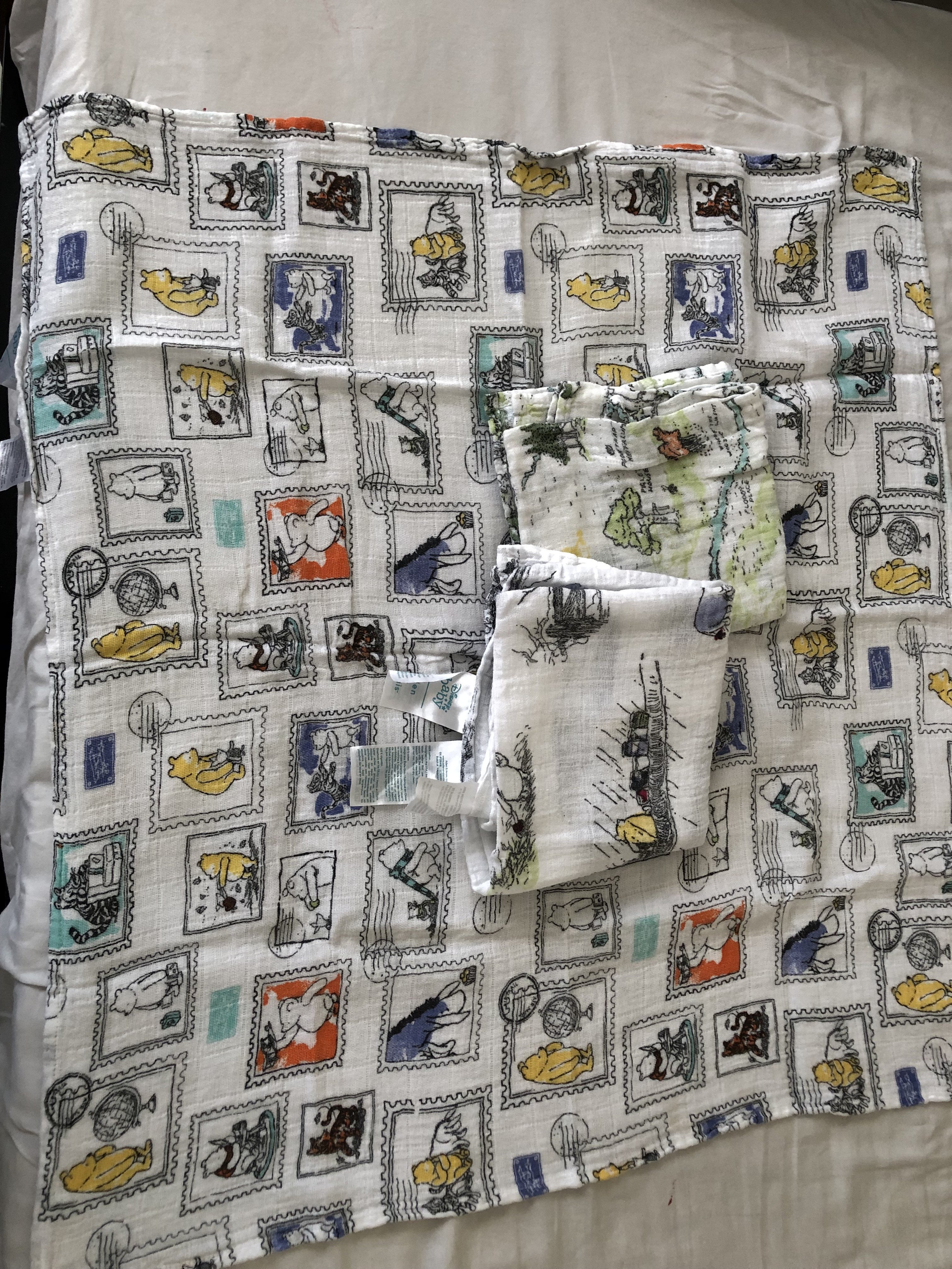 3 pcs Disney Cotton Muslin Swaddles - Image 1