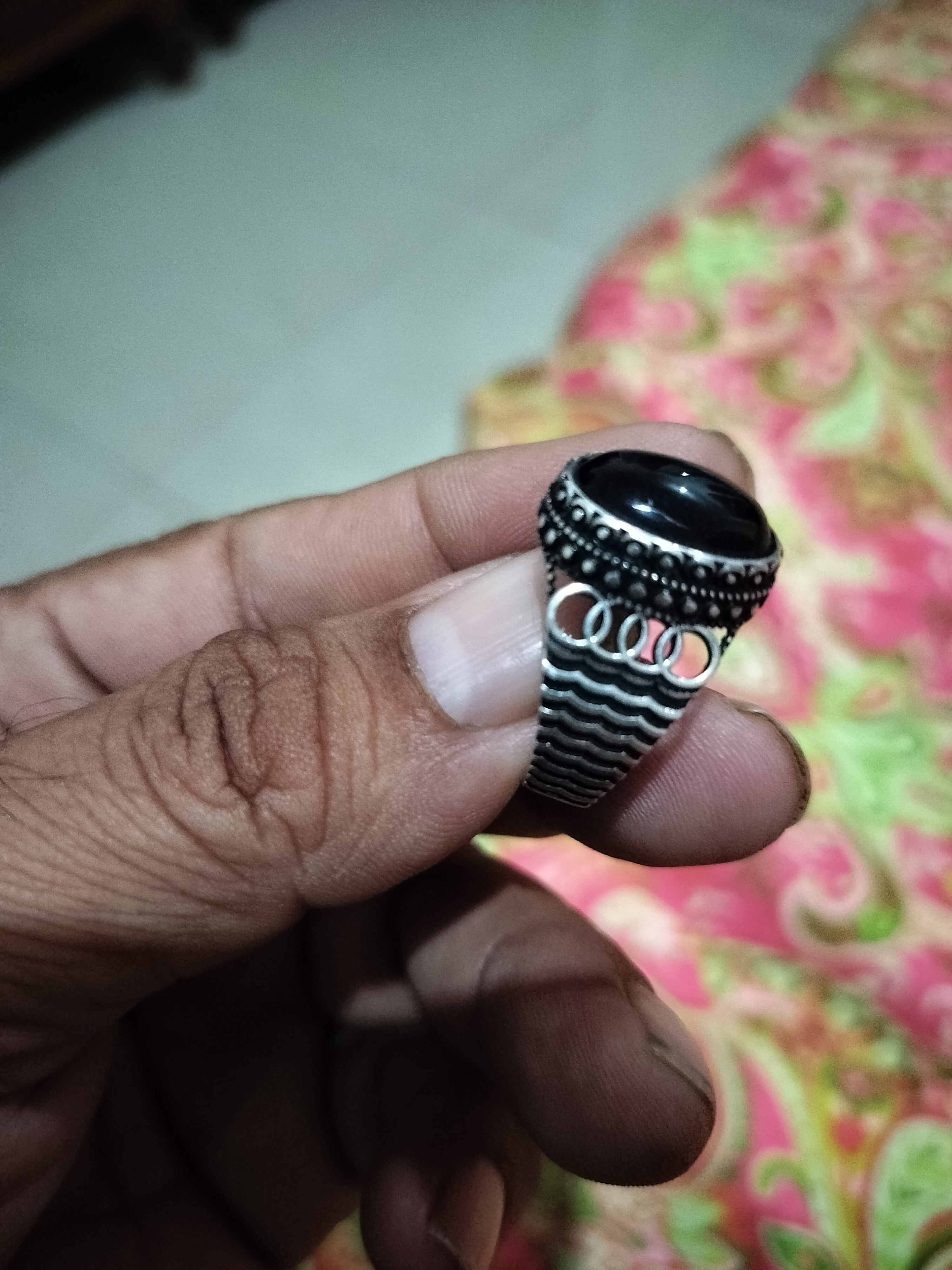 Silver ring aqeeq stone - Image 3