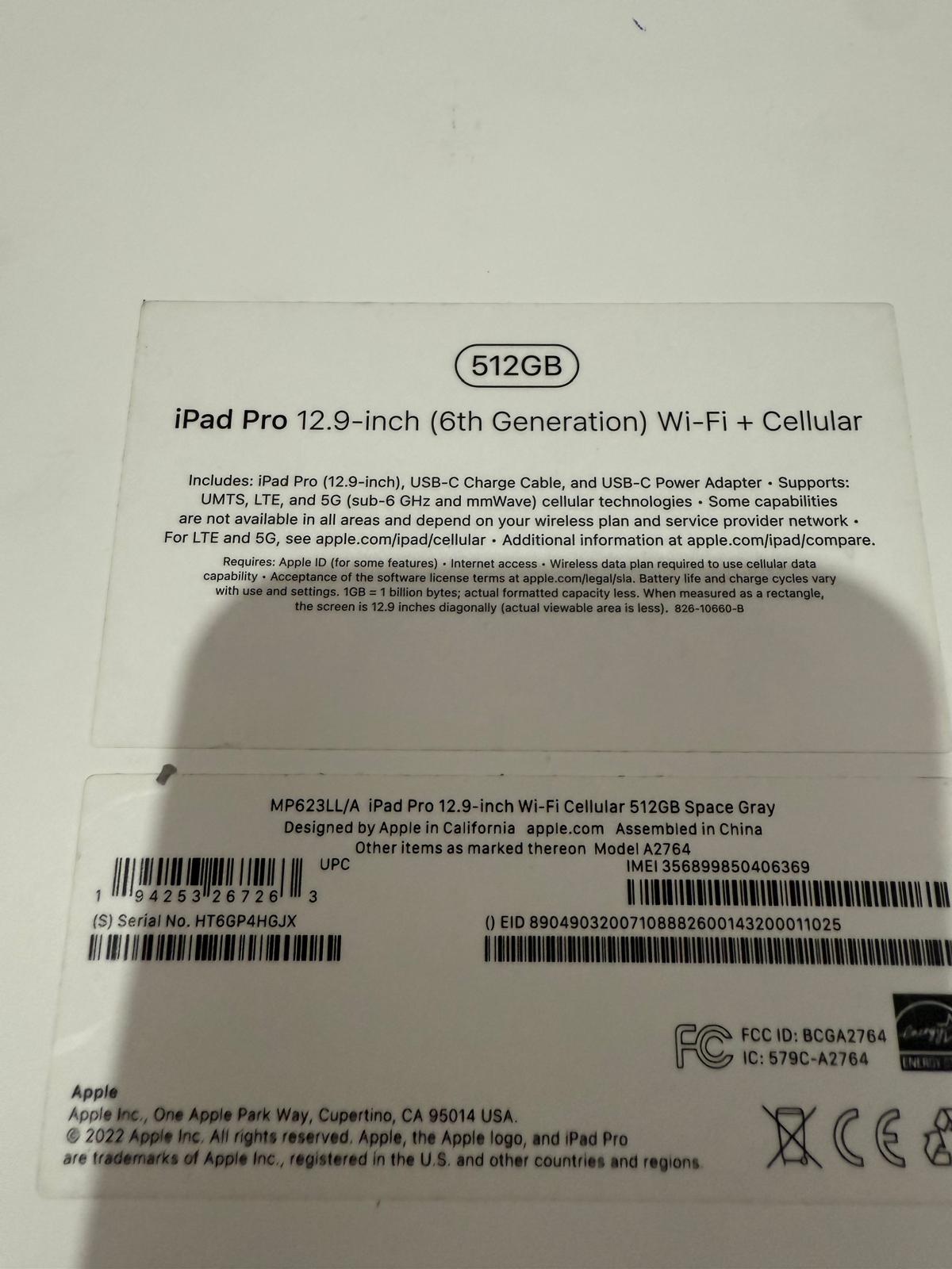 ipad pro 6th generation 512gb space grey wifi+cellular - Image 2