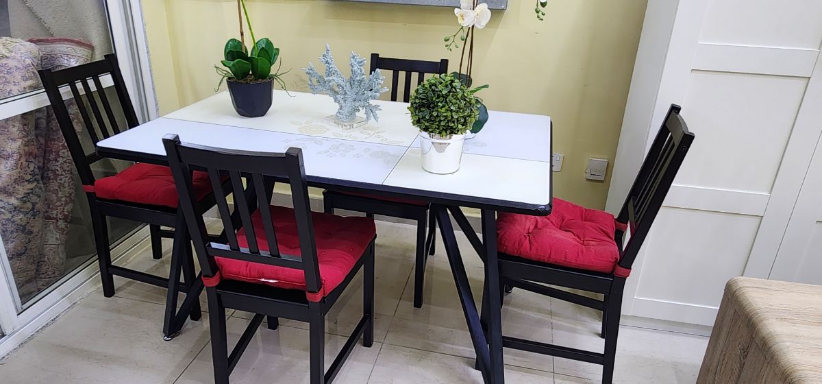 Home centre Dining table 4 chair - Image 4