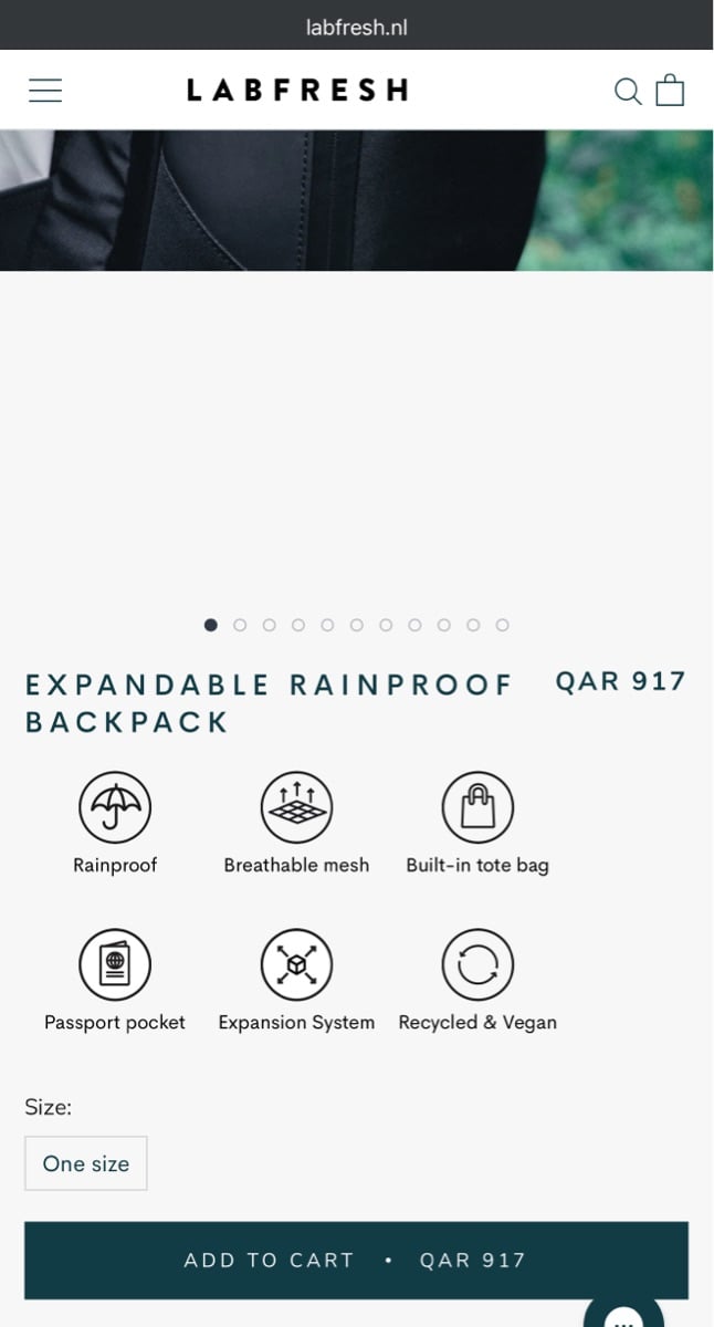 LABFRESH EXPANDABLE RAINPROOF BACKPACK - Image 2