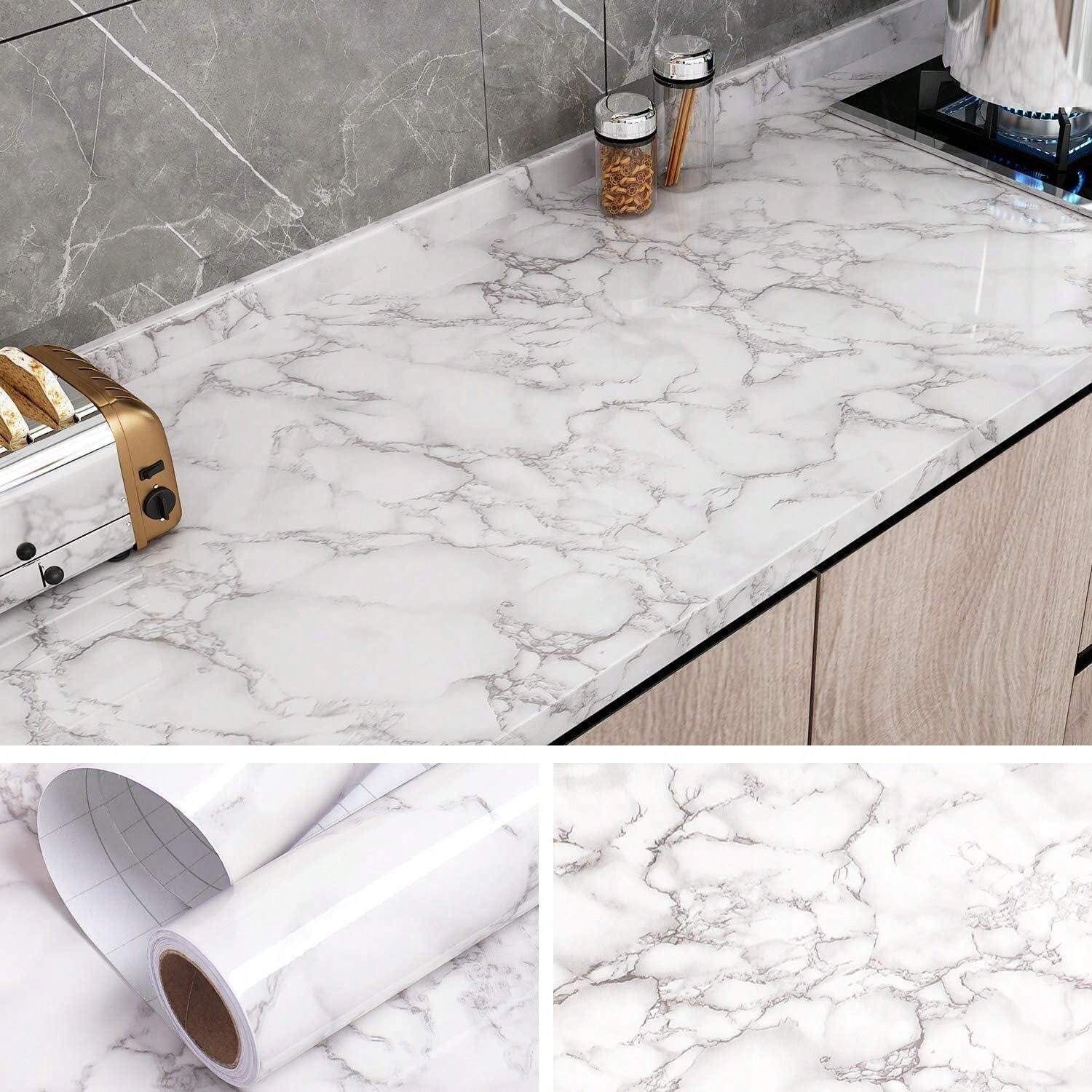 Waterproof Marble Contact Paper – Kitchen Counter & Furniture Vinyl Wrap (40cm x - Image 2