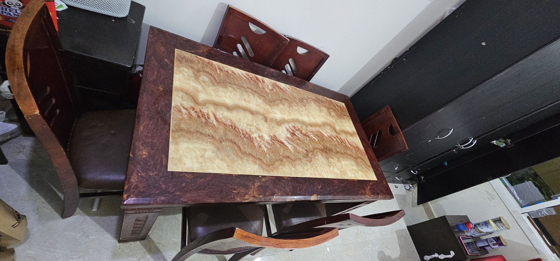 Heavy-duty Marble stoned table with 6 chairs - Image 2