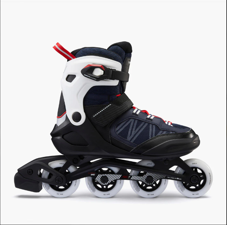 OXELO | Adult Inline Fitness Skates FIT500 - Blue/Red | Size 42 - Image 1