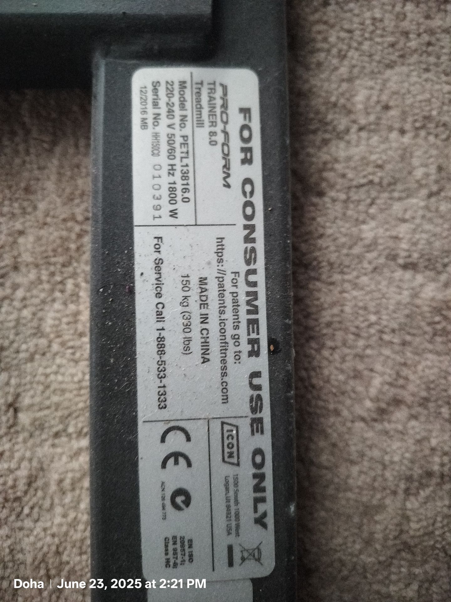 Tread Mill Pro-form Trainer 8.0 - Image 5
