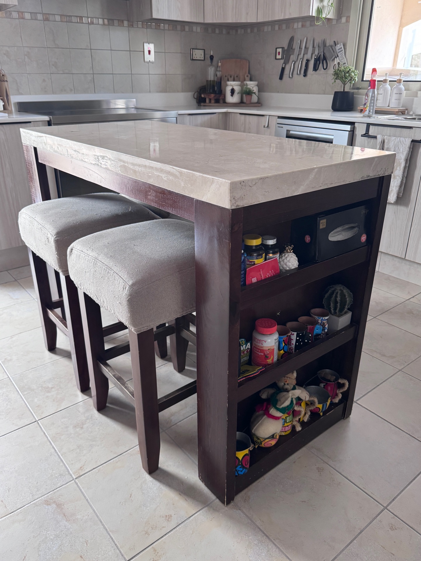 High Table stone and wood - Image 2