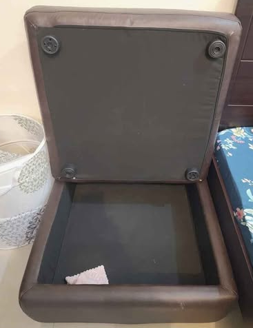IKEA Leather Ottoman (Dark Brown) - Image 2