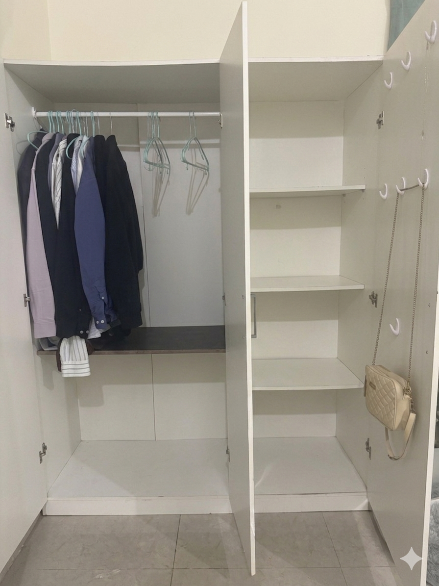 3 Door white wardrobe for Sale  - Image 5