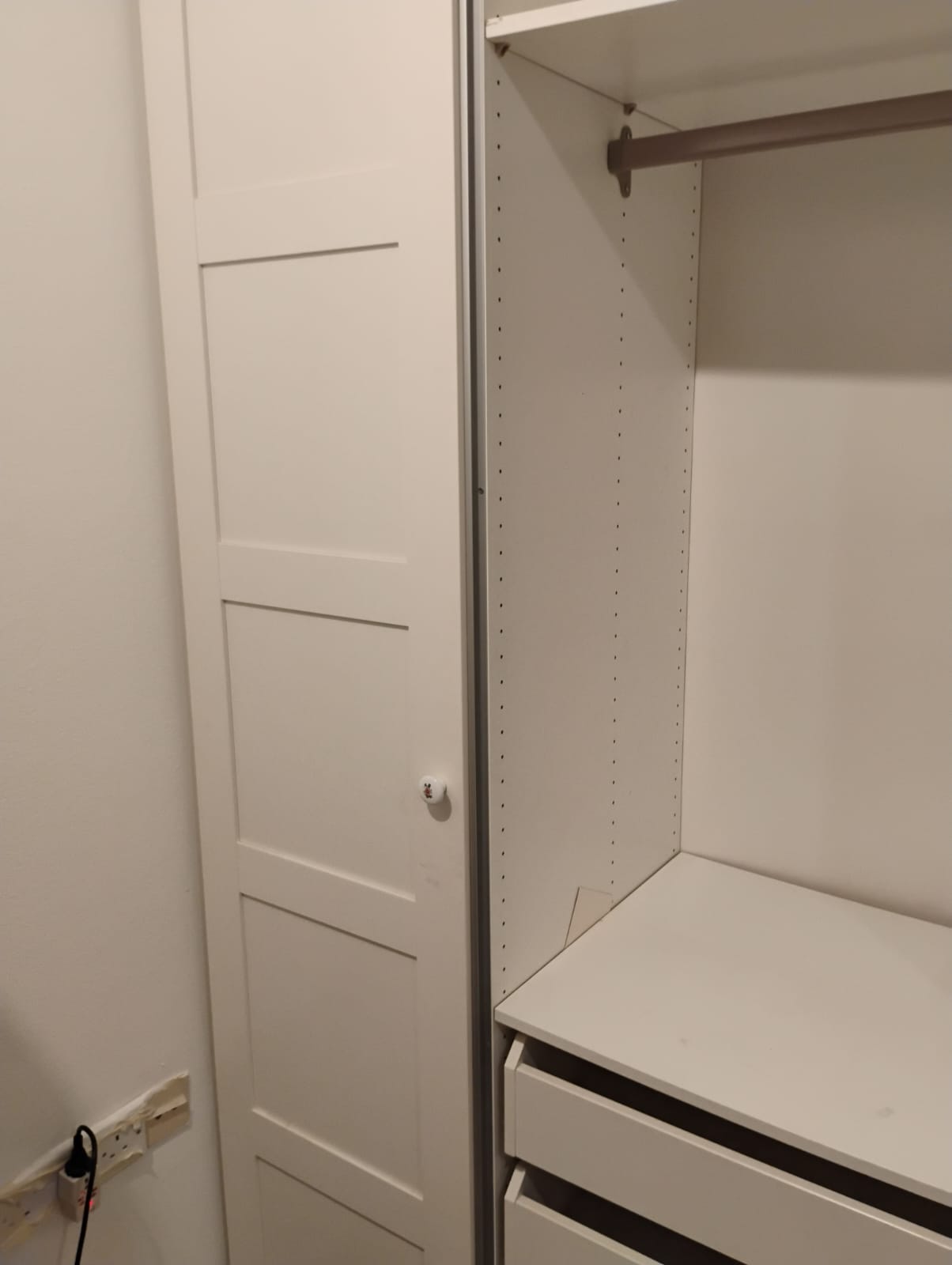 Closet 2 Sliding Mirror Doors 1 Wooden Cabinet Section - Image 6