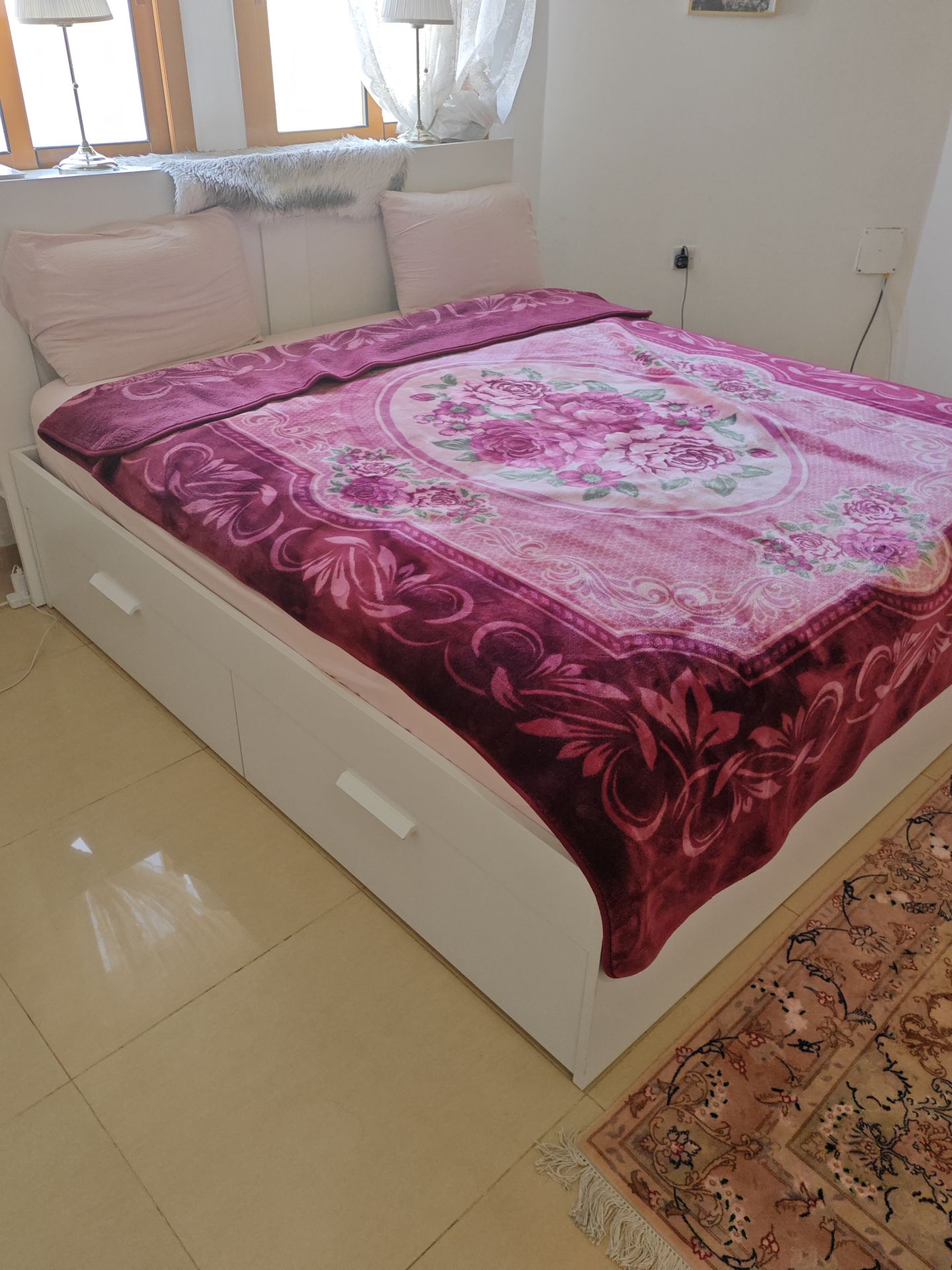 IKEA BRIMNES King Bed with 4 Drawers & Foam Mattress (Full Set) - Image 4