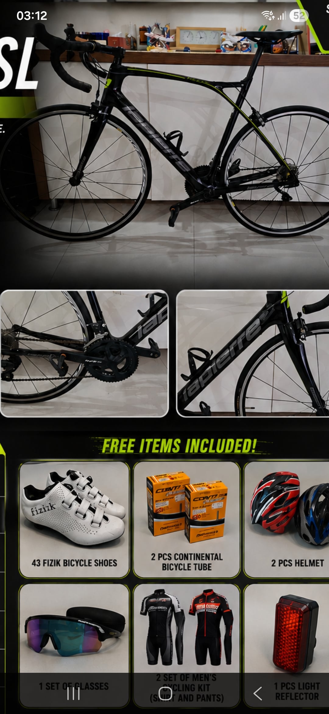 Roadbike for sale 6K!! Included items in picture! FIZIK clip shoe. - Image 3