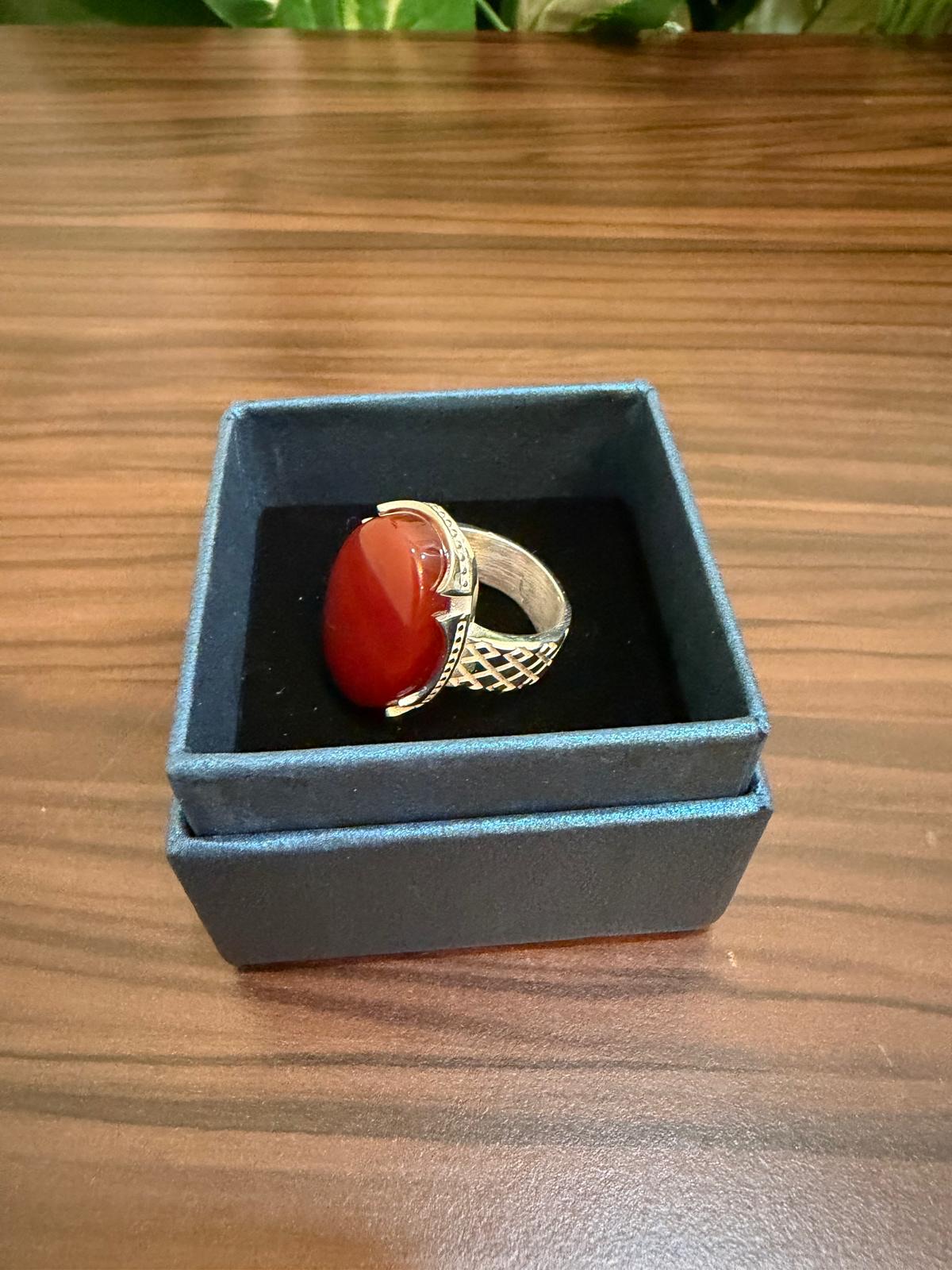 خاتم عقيق يمني yemeni agate ring - Image 1