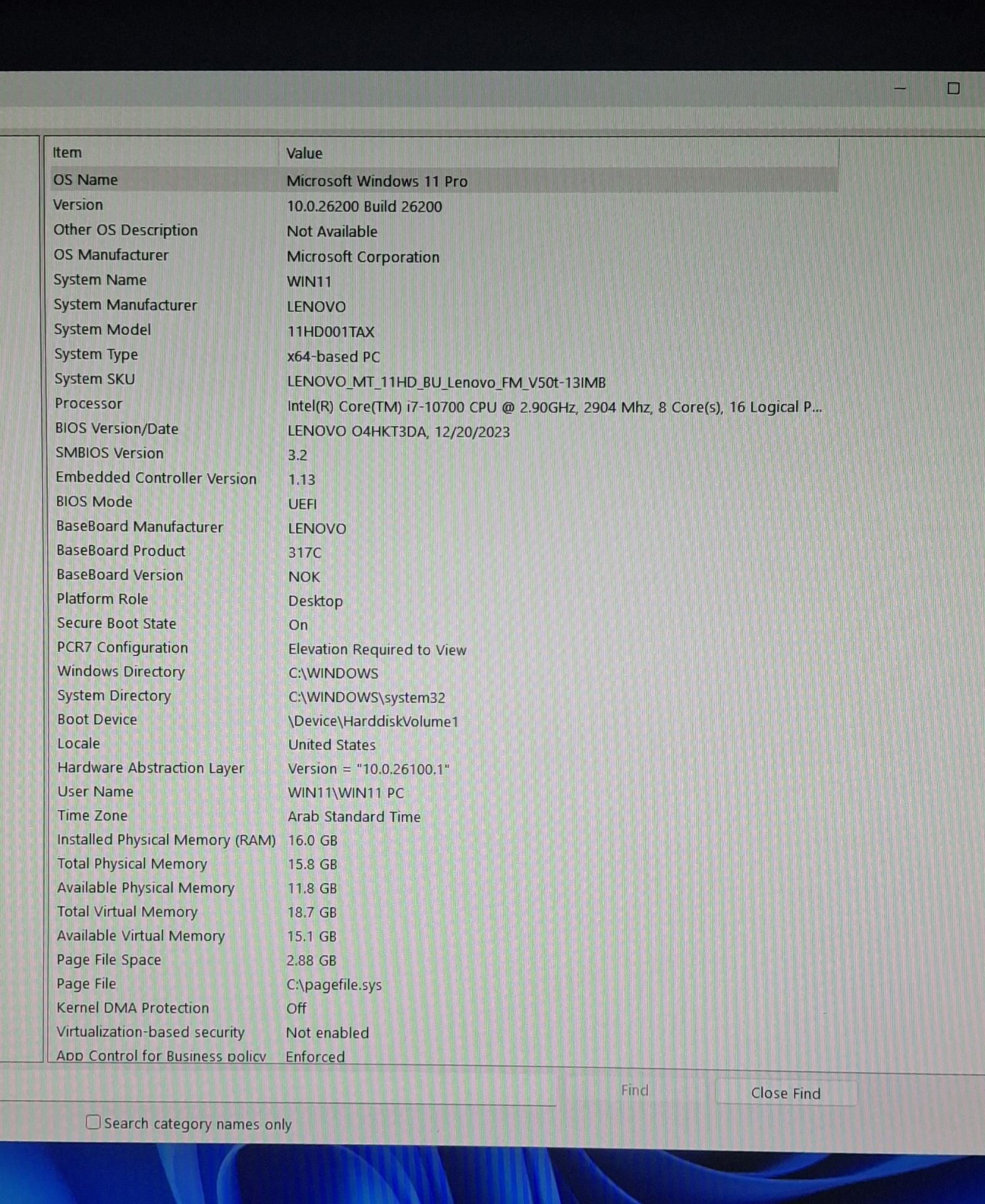 Lenovo core i7 generation 10th ram 16gb ssd 256 hdd one tb  screen hp 23" - Image 6