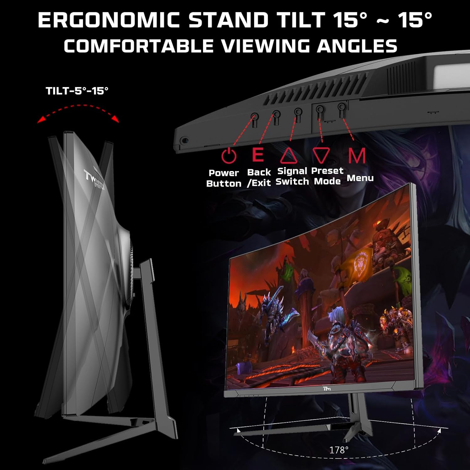 27inch curve FHD 180Hz Twisted Minds Gaming Monitor For Sale - Image 4